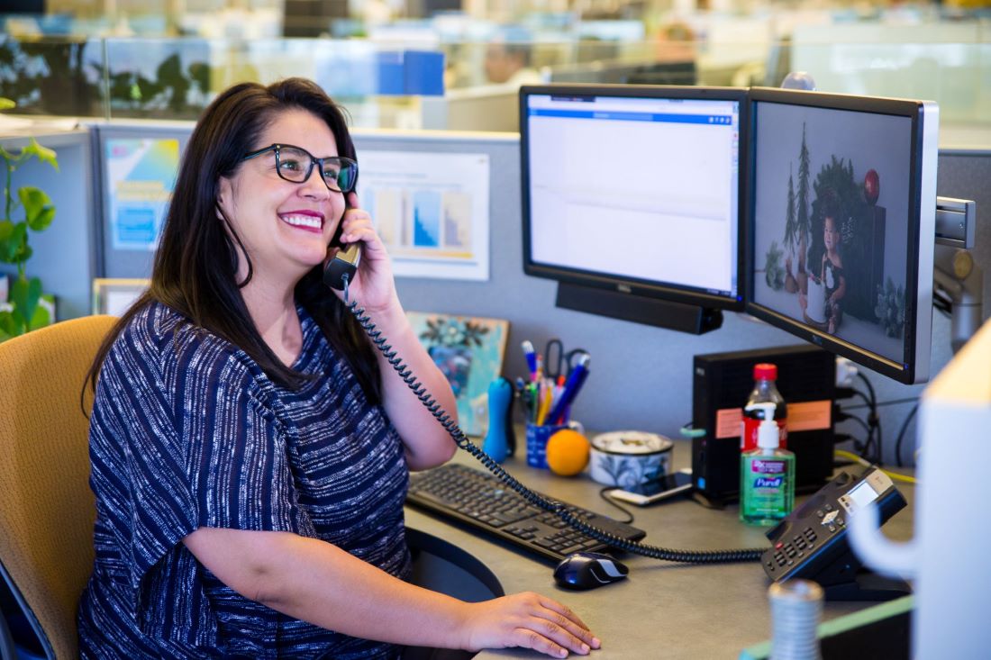  a female employee services employee at UCPath